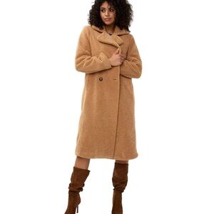 CAMEL LONG CLASSIC BOUCLE COAT